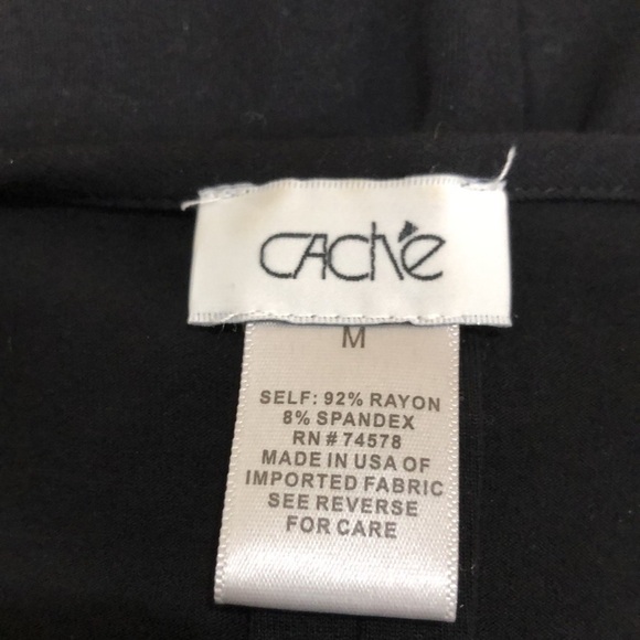 Cache Dress Size Medium Black Coral Bronze Turquoise Beaded Ruched Sheath - Picture 9 of 11